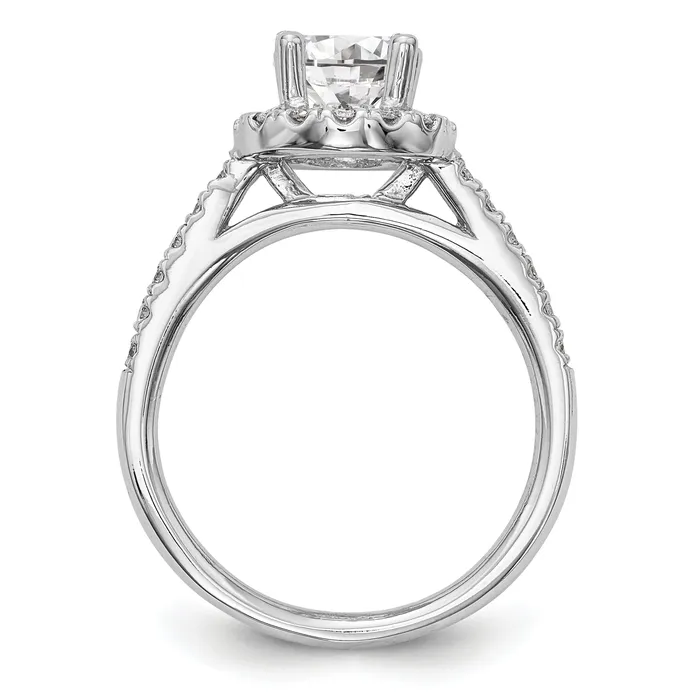 Rings Goldia 125ct CZ Solid Real 14K White Gold Round Halo Engagement Ring