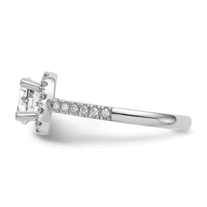 Rings Goldia 125ct CZ Solid Real 14K White Gold Round Halo Engagement Ring