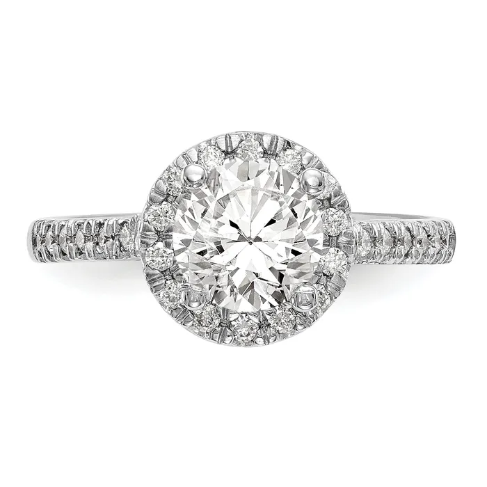 Rings Goldia 125ct CZ Solid Real 14K White Gold Round Halo Engagement Ring