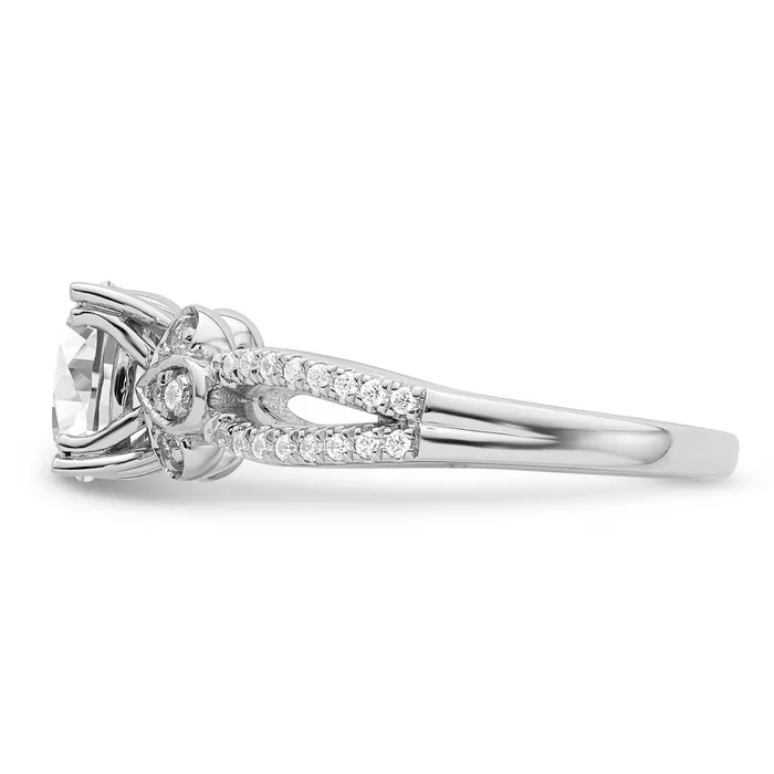 Rings Goldia 150ct CZ Solid Real 14k Polish 1 12ct Round Split Shank Engage Dia Ring