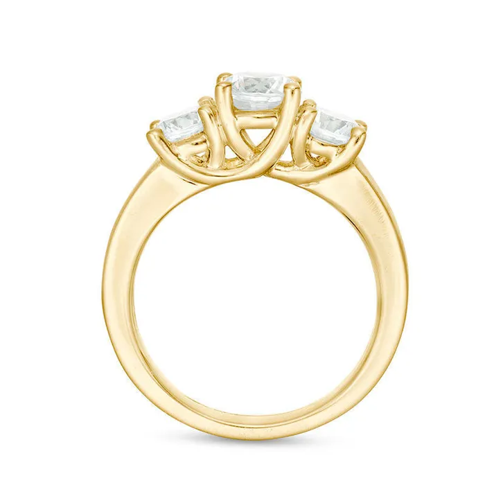 Rings Goldia 175 CT TW Natural Diamond Three Stone SatinFinish Engagement Ring in Solid 14K Gold Rings Goldia 175 CT TW Natural Diamond Three Stone SatinFinish Engagement Ring in Solid 14K Gold