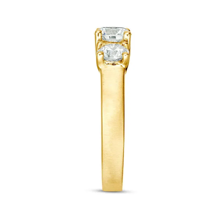 Rings Goldia 175 CT TW Natural Diamond Three Stone SatinFinish Engagement Ring in Solid 14K Gold Rings Goldia 175 CT TW Natural Diamond Three Stone SatinFinish Engagement Ring in Solid 14K Gold