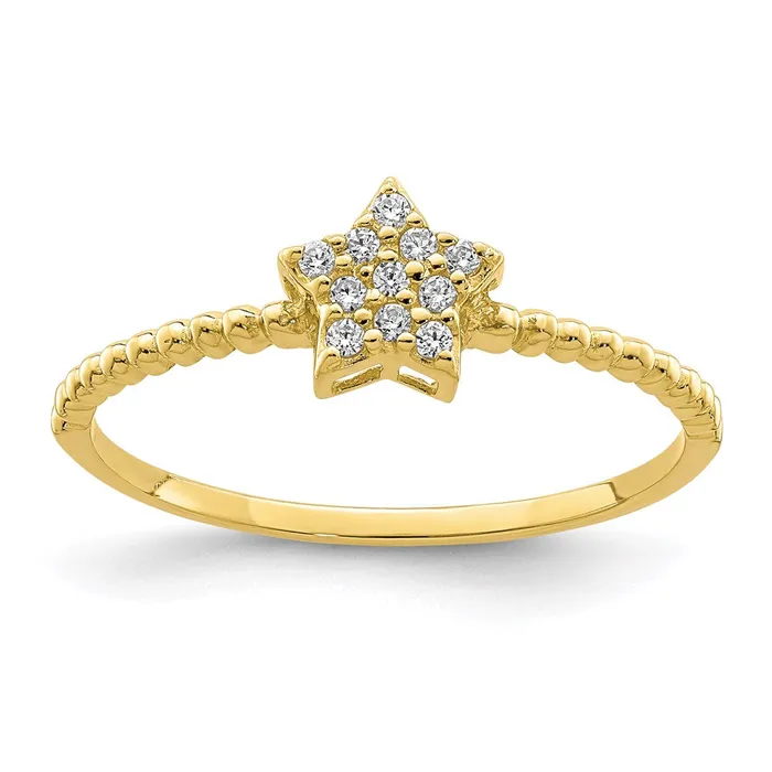 Rings Goldia 10K Yellow Gold Star CZ Ring