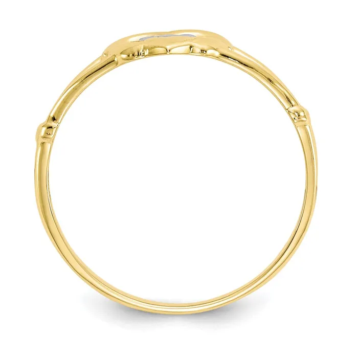 Rings Goldia 10K Yellow Gold u0026 Rhodium Ladies Claddagh Ring