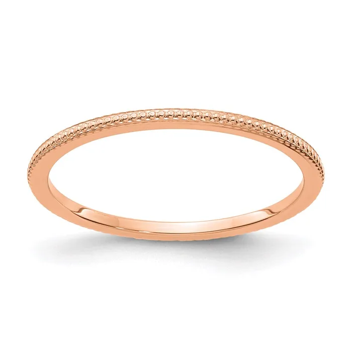 Rings Goldia 14K Rose Gold 12mm Bead Stackable Band
