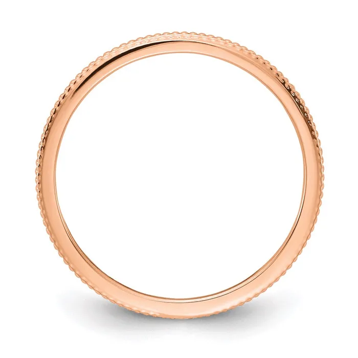 Rings Goldia 14K Rose Gold 12mm Bead Stackable Band