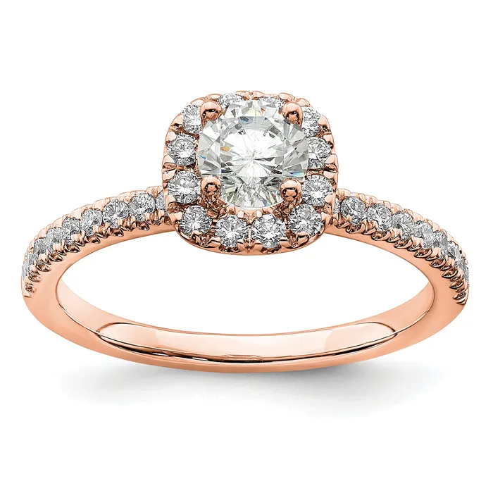 Rings Goldia 14k Rose Gold 34 Ct Lab Grown Diamond VSSI G Round Halo Engagement Ring Rings Goldia 14k Rose Gold 34 Ct Lab Grown Diamond VSSI G Round Halo Engagement Ring