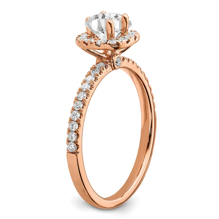 Rings Goldia 14k Rose Gold 34 Ct Lab Grown Diamond VSSI G Round Halo Engagement Ring