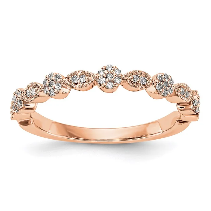 Rings Goldia 14K Rose Gold Real Diamond Band