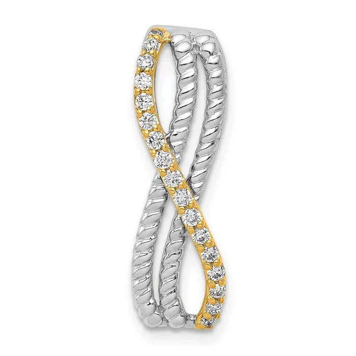 Rings Goldia 14k TwoTone Gold 15ct Real Diamond Fancy Twisted and Braided Chain Slide Rings Goldia 14k TwoTone Gold 15ct Real Diamond Fancy Twisted and Braided Chain Slide