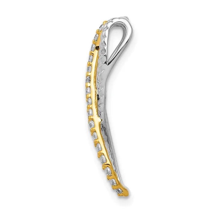 Rings Goldia 14k TwoTone Gold 15ct Real Diamond Fancy Twisted and Braided Chain Slide