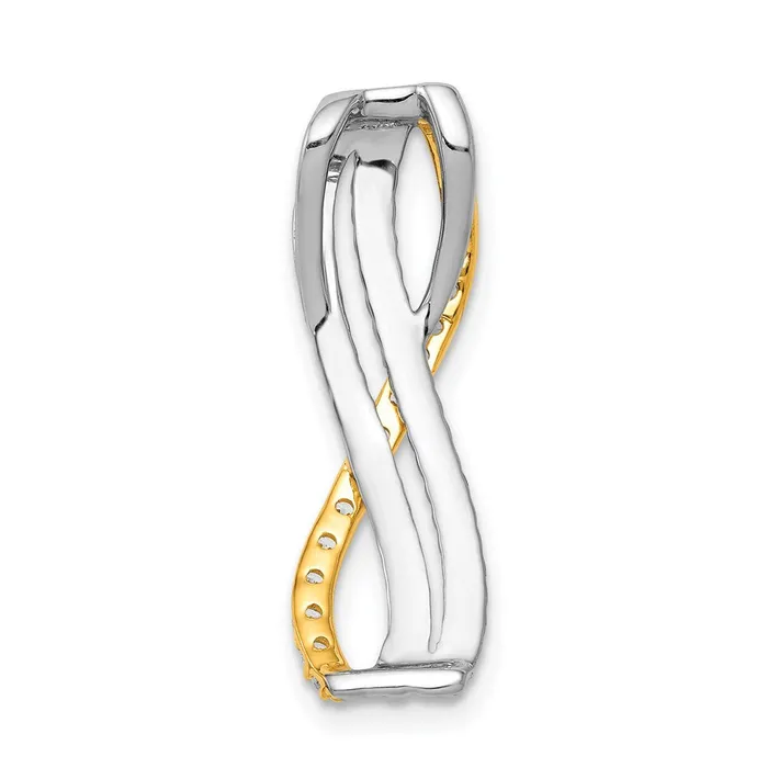 Rings Goldia 14k TwoTone Gold 15ct Real Diamond Fancy Twisted and Braided Chain Slide