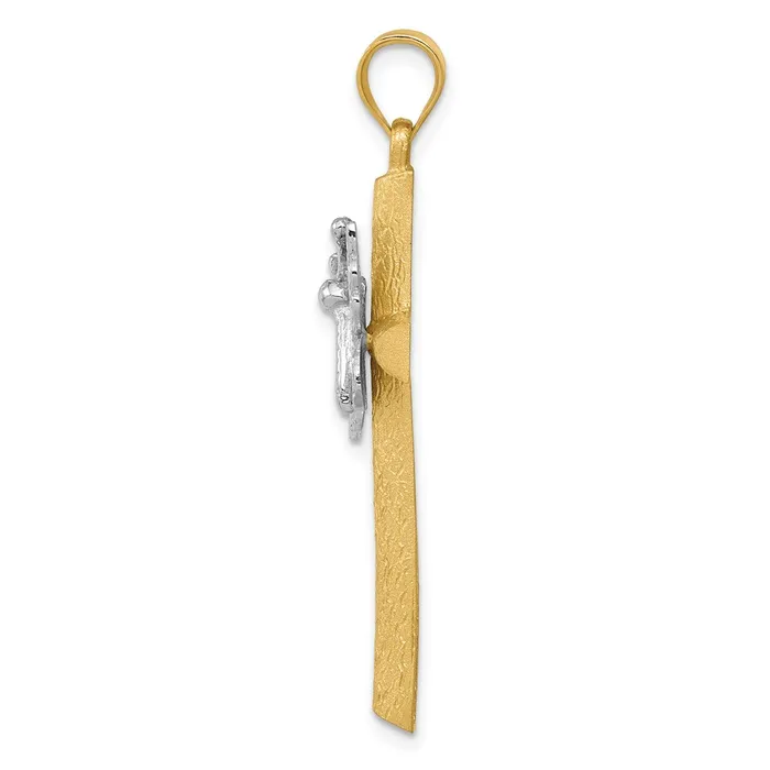 Rings Goldia 14k Twotone Gold Cross wButterfly Pendant