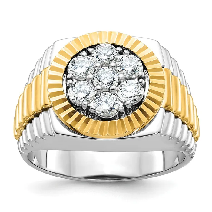 Rings Goldia 14k Twotone Gold Mens 1 carat Diamond Complete Ring