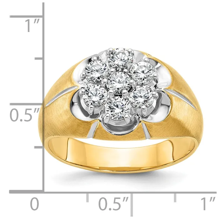 Rings Goldia 14k Twotone Gold Mens Polished and Satin Diamond Ring Mounting