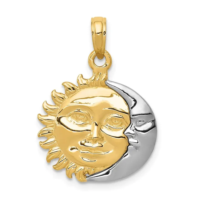 Rings Goldia 14k Twotone Gold Twotone Gold Solid Polished Reversible Sun and Moon Pendant Rings Goldia 14k Twotone Gold Twotone Gold Solid Polished Reversible Sun and Moon Pendant