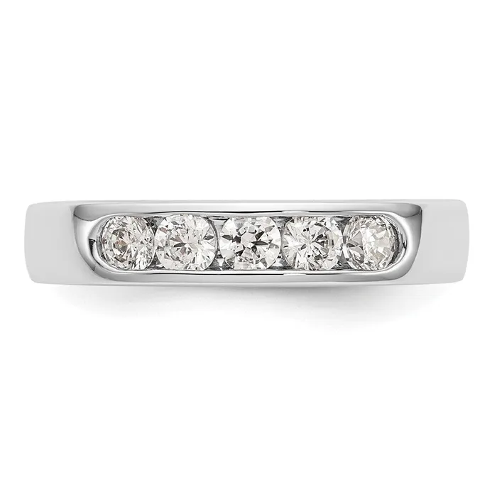Rings Goldia 14k White Gold 5Stone 12 carat Round Diamond Complete Channel Band