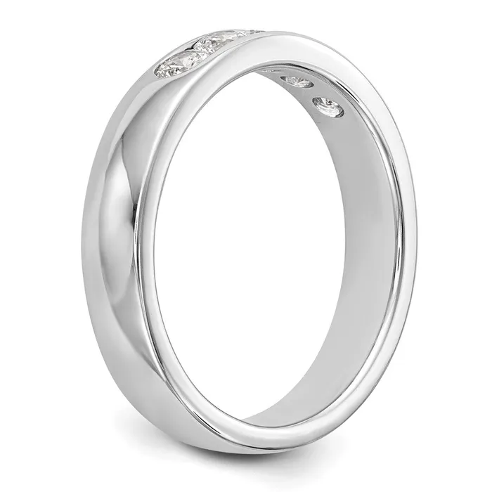 Rings Goldia 14k White Gold 5Stone 12 carat Round Diamond Complete Channel Band