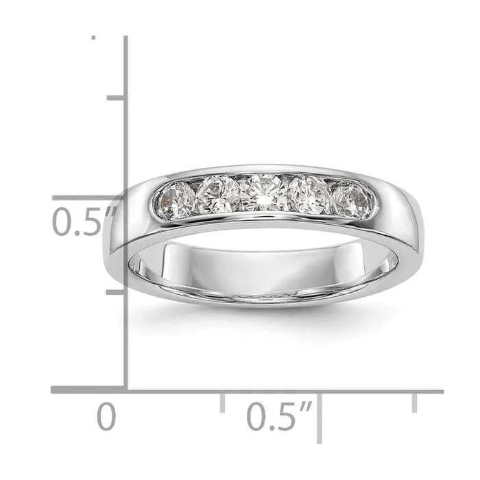 Rings Goldia 14k White Gold 5Stone 12 carat Round Diamond Complete Channel Band