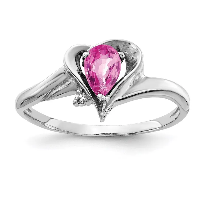 Rings Goldia 14k White Gold 6x4mm Pear Pink Sapphire A Real Diamond ring Rings Goldia 14k White Gold 6x4mm Pear Pink Sapphire A Real Diamond ring