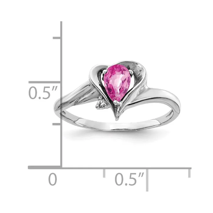 Rings Goldia 14k White Gold 6x4mm Pear Pink Sapphire A Real Diamond ring
