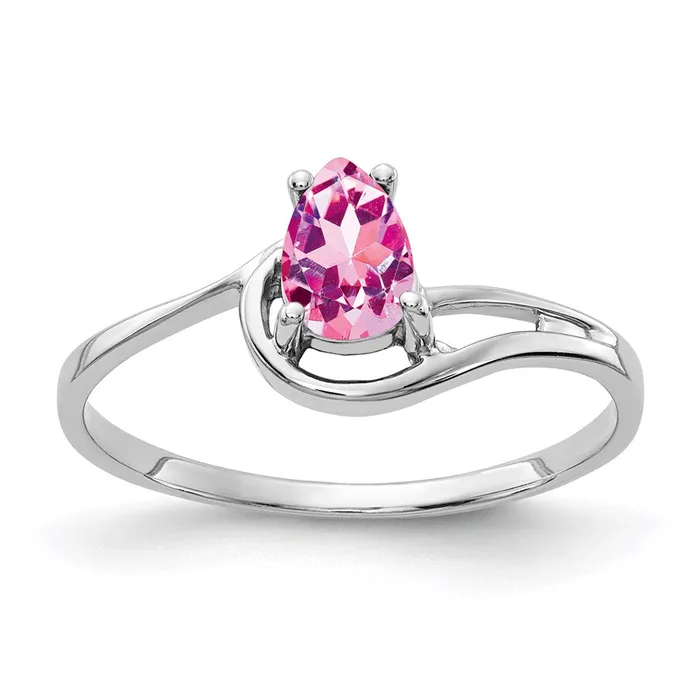 Rings Goldia 14k White Gold 6x4mm Pear Pink Sapphire Ring