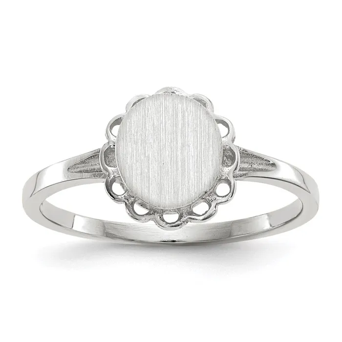 Rings Goldia 14k White Gold 70x65mm Open Back Signet Ring