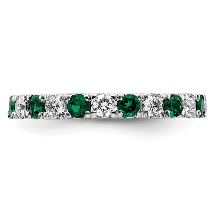 Rings Goldia 14k White Gold 78 Ct Lab Grown Diamond VSSI G and Lab Created Emerald Eternity Band Ring