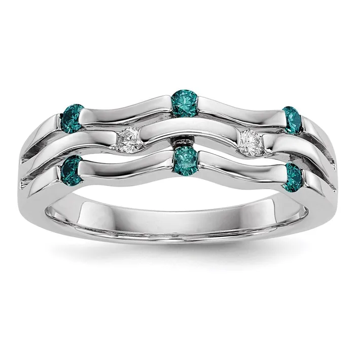 Rings Goldia 14k White Gold BlueWhite Real Diamond Ring