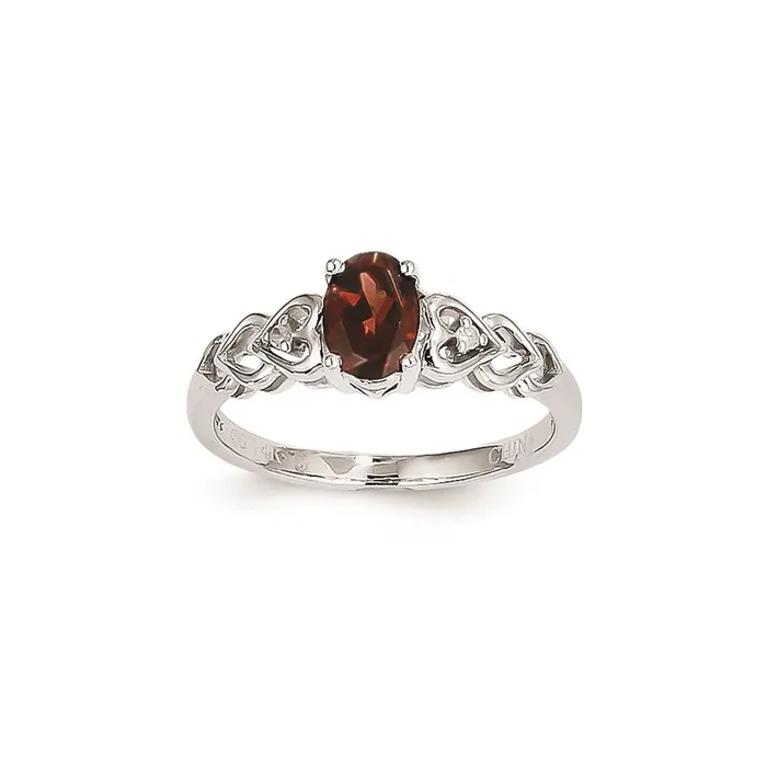 Rings Goldia 14k White Gold Garnet Diamond Ring