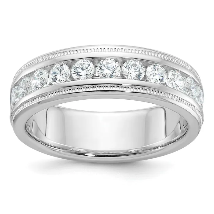 Rings Goldia 14k White Gold Mens 1 carat Diamond Milgrain Complete Ring Rings Goldia 14k White Gold Mens 1 carat Diamond Milgrain Complete Ring