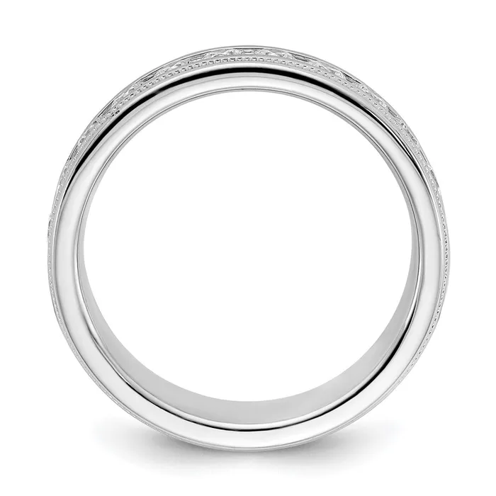 Rings Goldia 14k White Gold Mens 1 carat Diamond Milgrain Complete Ring