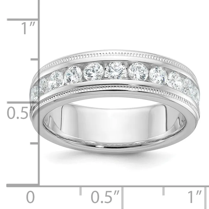 Rings Goldia 14k White Gold Mens 1 carat Diamond Milgrain Complete Ring