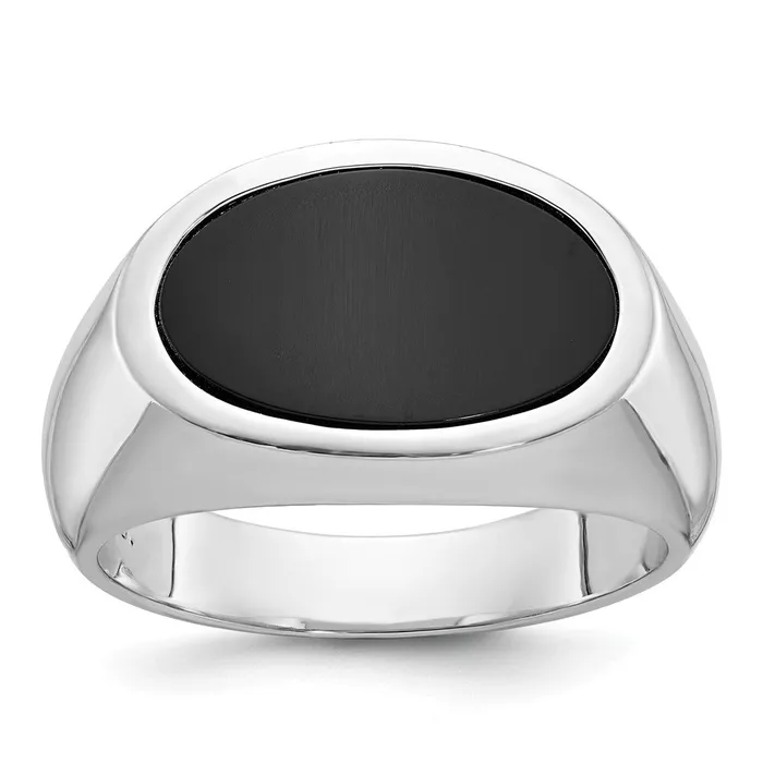 Rings Goldia 14k White Gold Mens EastWest Oval Onyx Ring Mounting