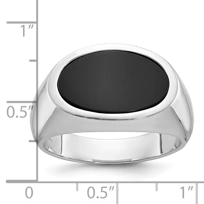 Rings Goldia 14k White Gold Mens EastWest Oval Onyx Ring Mounting