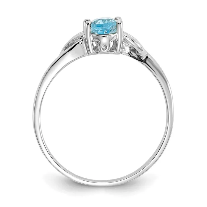 Rings Goldia 14K White Gold Polished Geniune Blue Topaz Birthstone Ring