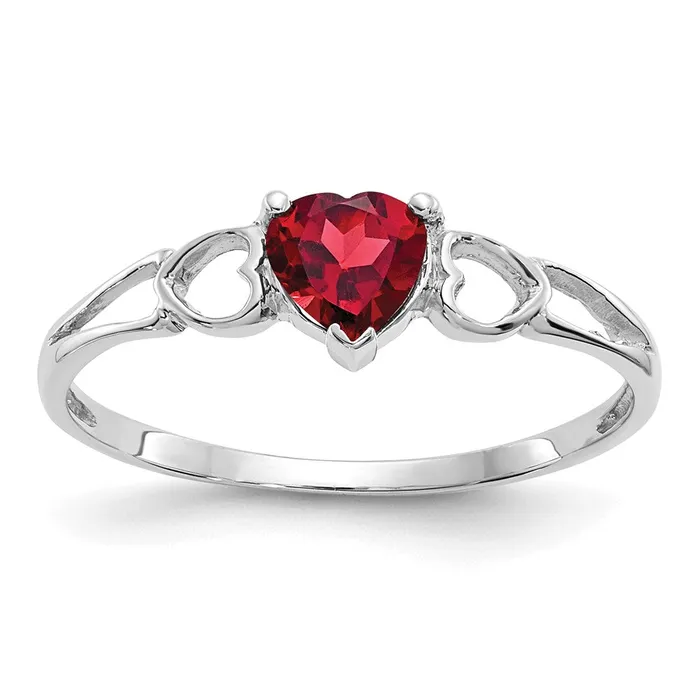 Rings Goldia 14K White Gold Polished Geniune Garnet Birthstone Ring