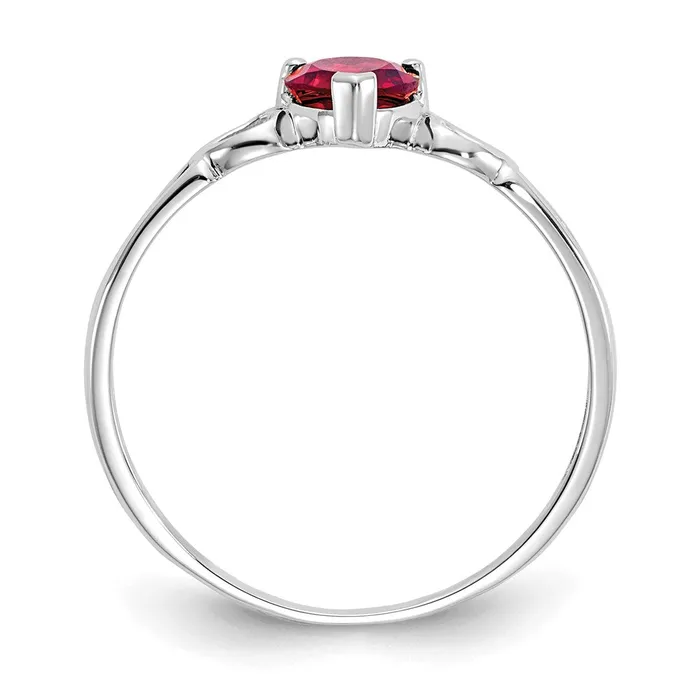Rings Goldia 14K White Gold Polished Geniune Garnet Birthstone Ring