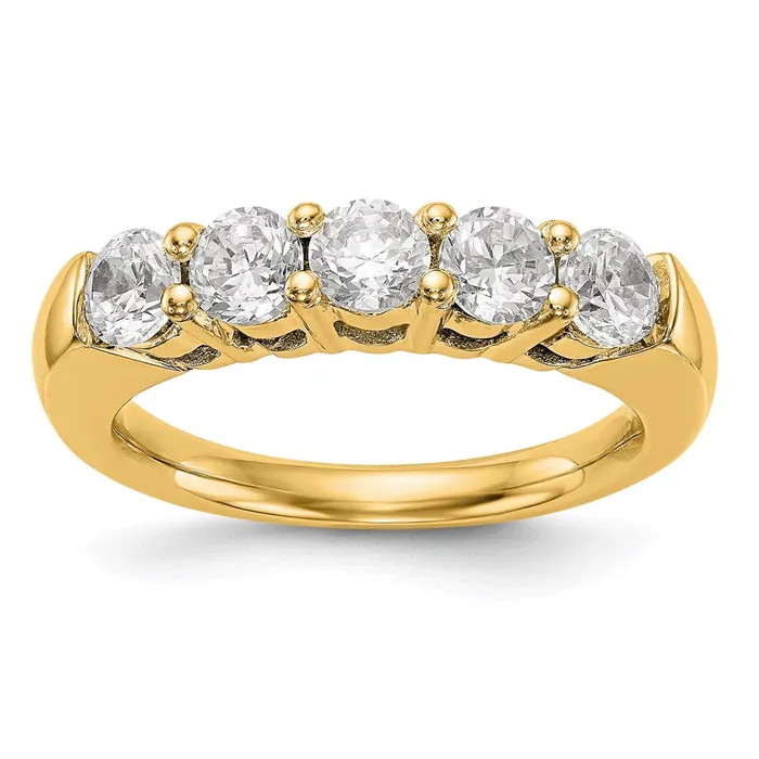 Rings Goldia 14K Yellow Gold 5Stone Real Diamond Band Diamonds C
