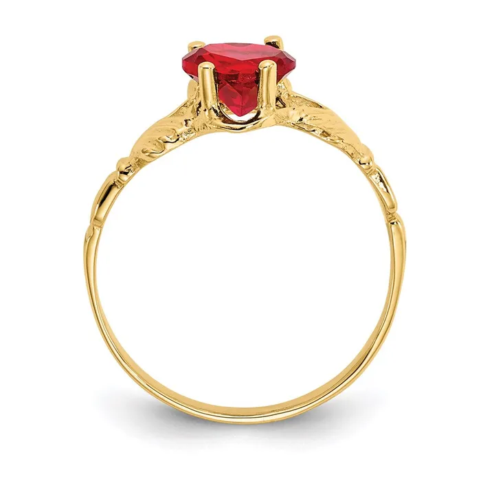 Rings Goldia 14K Yellow Gold July CZ Birthstone Claddagh Ring