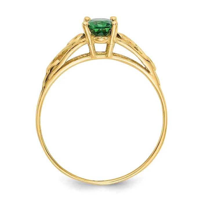 Rings Goldia 14K Yellow Gold Madi K Synthetic Emerald Ring