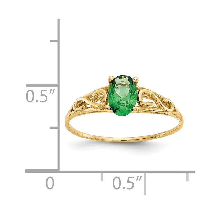 Rings Goldia 14K Yellow Gold Madi K Synthetic Emerald Ring
