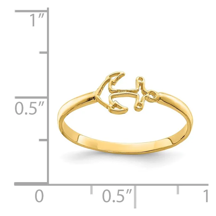 Rings Goldia 14K Yellow Gold Polished Anchor Ring