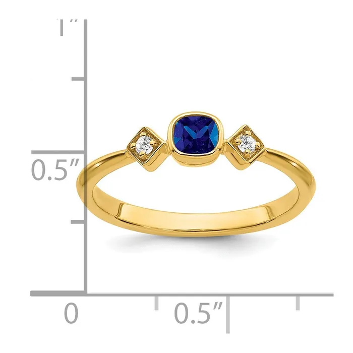 Rings Goldia 14K Yellow Gold Sapphire and Real Diamond Ring