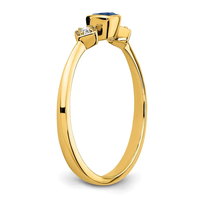 Rings Goldia 14K Yellow Gold Sapphire and Real Diamond Ring