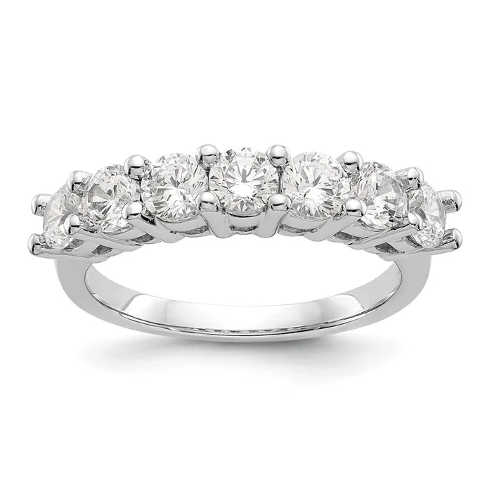 Rings goldiaca 14K White Gold 7Stone Real Diamond Band