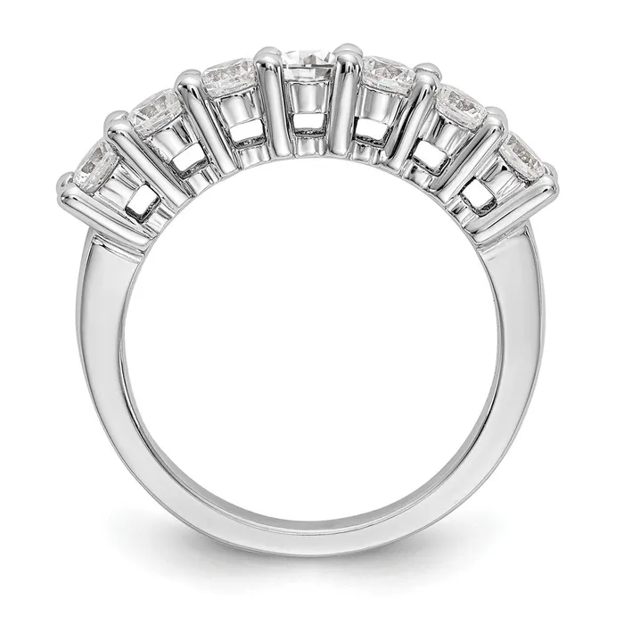 Rings goldiaca 14K White Gold 7Stone Real Diamond Band