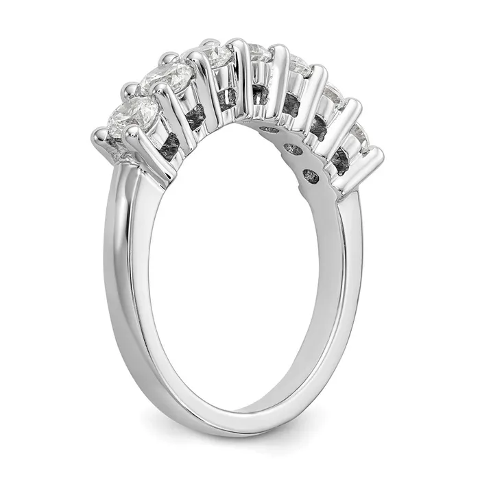 Rings goldiaca 14K White Gold 7Stone Real Diamond Band