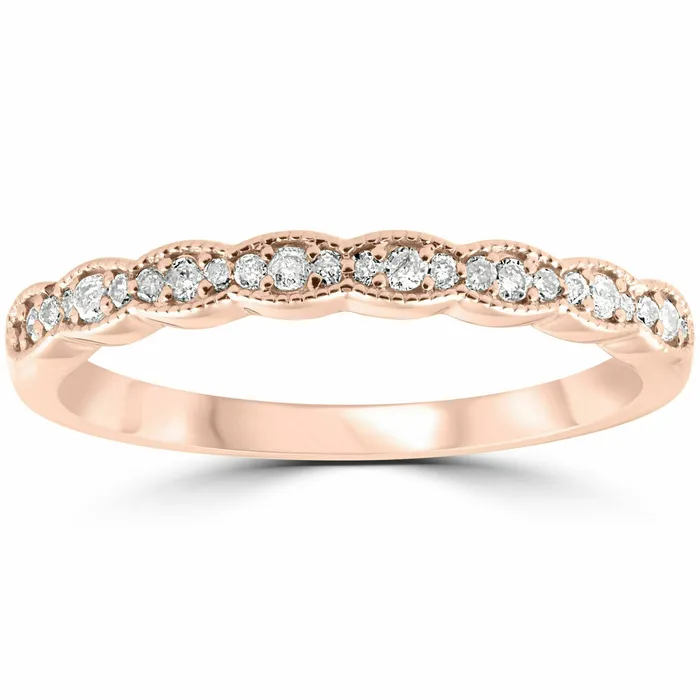 Rings Goldiacom 15 cttw Diamond Stackable Womens Wedding Ring 14k Rose Gold Rings Goldiacom 15 cttw Diamond Stackable Womens Wedding Ring 14k Rose Gold