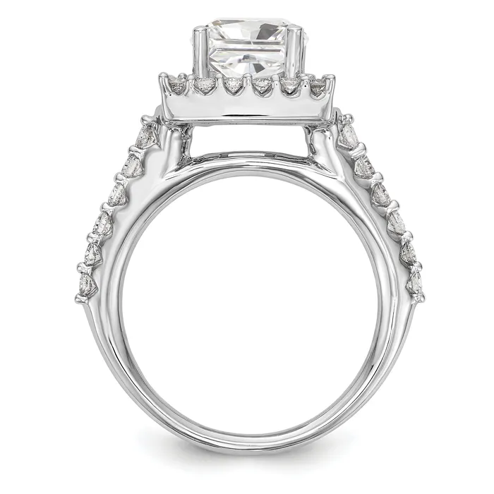 Rings Goldiacom 14KW Round Simulated Diamond Halo Engagement Ring